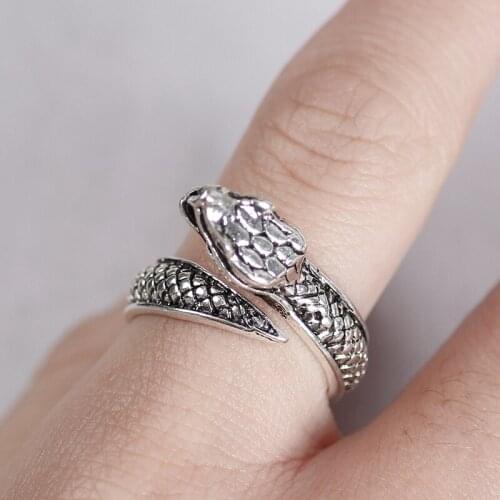 Fashion Male And Female Animal Ring Punk Rock Snake Ring Gothic Adjustable Ferocious Animal Retro Jewelry Gift