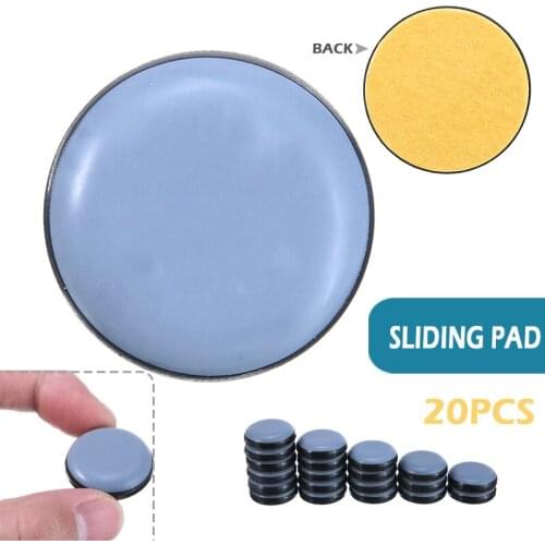 20X Round Furniture Sliders Floor Carpet Protectors Magic Furniture Pad 25mm Soft Self Adhesive Prevent Floor Scraping
