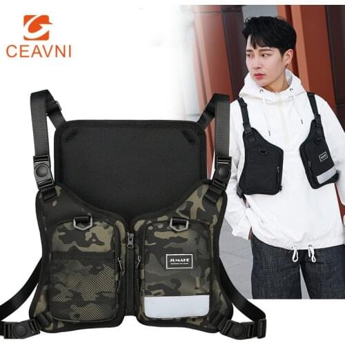 Men Chest Rig Bags Backpacks Waist Bag Outdoor Sports Cycling Tactical Bag Night Running Mobile Phone Male Fanny Pack Backpack