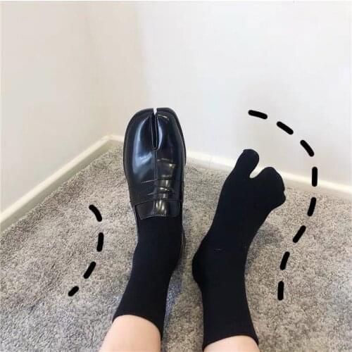 Japanese Tabi Toe Socks Men Women Bamboo Fiber Deodorant Breathable Socks With Separate Toes Kimono Flip Flop Socks