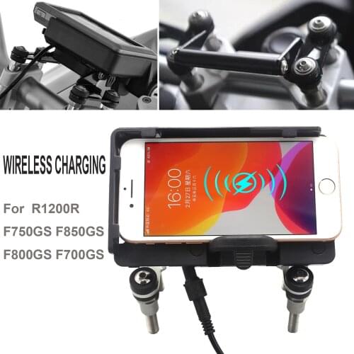 NEW For BMW R1200R F750GS F850GS F800GS F700GS Motorcycle Handlebar Mobile Phone WIRELESS CHARGING Navigation Bracket