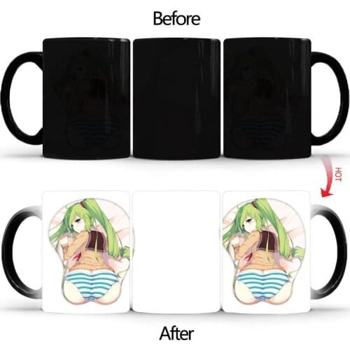 Uniform temptation Heat sensitive mug Porcelain Magic Color changing Tea Cups Coffee cup christmas gift Free shipping BSKT-093