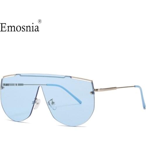 2021 Fashion Oversized Rimless Sunglasses Men Classic Frameless One Piece Sun Glasses Male Vintage Driving Eyeglasse UV400 Gift