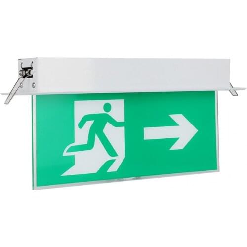 Recessed PMMA LED Emergency Exit Lighting Sign Safety Indicator 220V LED Emergency Exit Sign