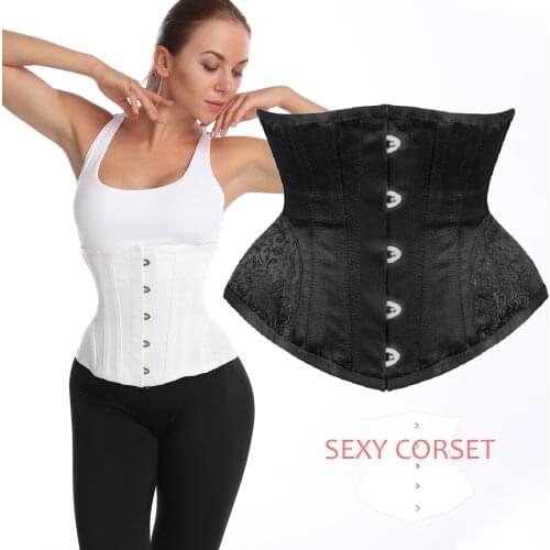 High Quality Waist trainer Gothic Underbust Corset Crop Top Steampunk Bustiers Workout Shape Body Sexy Lingerie Slimming Belt