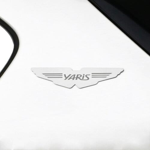 Stainless steel mirror surface car stickers DIY Letters design Car Decal for Toyota Yaris car styling Accessories