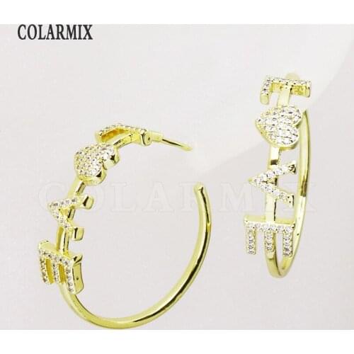 3 Pairs Hoop earrings Love style Hoop earrings Gold Hoop earrings for women Gold Round Hoop earrings 8339