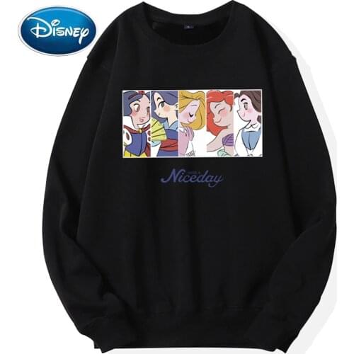 Disney Princess Sweatshirt Women Unisex Mulan Alice in Wonderland Ariel Sleeping Beauty Cartoon Long Sleeve Jumper Tops 9 Colors