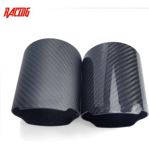 1 piece pipe cover Car Universal Straight Flange high quality Carbon Fiber Exhaust Tip Cover Muffler Pipe case housing