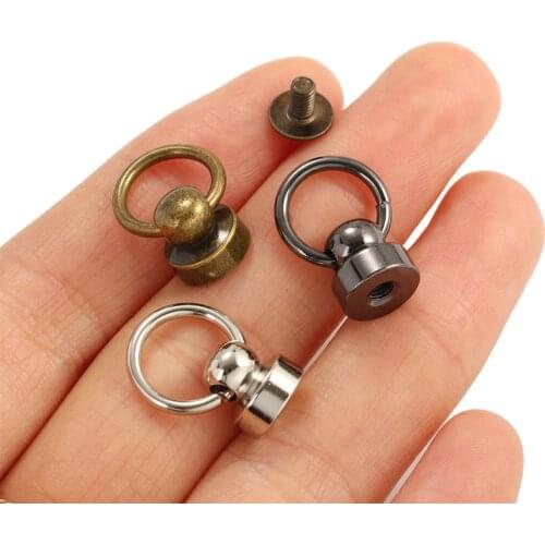 10 Pcs/pack Round Head Spikes Brass Garment Rivet With Screws for Hat/Shoe/Leather/Bag Choker Phone Case Handmade DIY Crafts