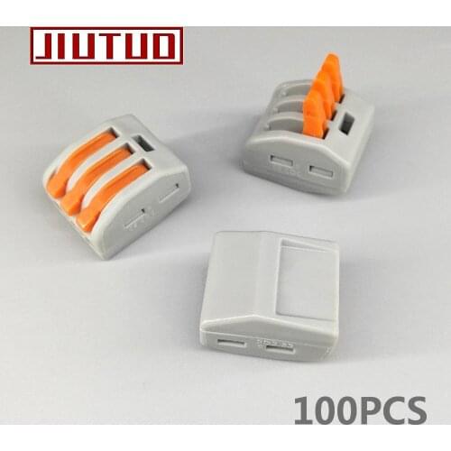 100PCS MINI fast Connector 222-413 PCT213 Universal Compact Wire Wiring Connector 3 pin Conductor Terminal Block