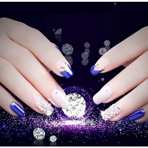 12 Styles DIY Nail Art Decoration Different Shape Transparent Diamond Multi-size Colorful Tip Mixed 12 Grid Box Nail Accessories