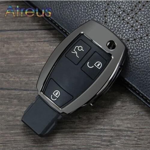1X Zinc Alloy For Mercedes Benz W203 W210 W211 W124 W202 W204 W205 W212 W176 Accessories AMG Car Key Case Shell Protection Cover