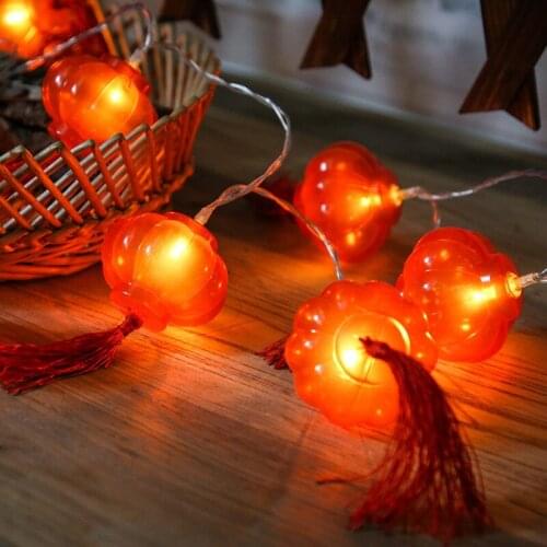 2.2M PlasticTraditional Red Lantern Battery USB Operate String Light for Chinese New Year Christmas Party Decoration Decor
