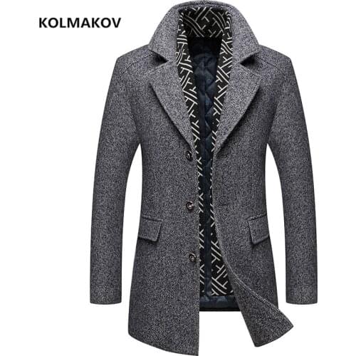 2021 new arrival winter warm wool coat thicked trench coat men, mens smart casual woolen jackets scarf is removable,size M-4XL