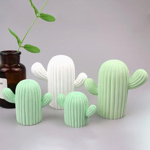 3D Cactus Plant Silicone Aromatherapy Fragrance Candle Mold DIY Gypsum Mould X4YD
