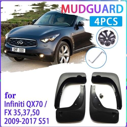 4 PCS Car MudFlaps for Infiniti FX FX35 FX37 FX50 QX70 2009~2017 Mudguard Splash Guards Fender Auto Accessories