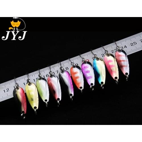 5pcs 2.8g 2.8cm fishing spoon lure baits, fishing tackle hard metal spinner spoon mixed colors
