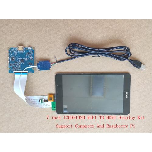 7inch HDMI IPS Display 1200*1920 MIPI LCD With Driver Board USB Touch Support Win7 8 10 Raspberry Pi 3 LT070ME05000
