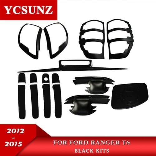 Car Accessories ABS Car Styling Black Kit Full Set For Ford Ranger T6 2012 2013 2014 Wildtrak