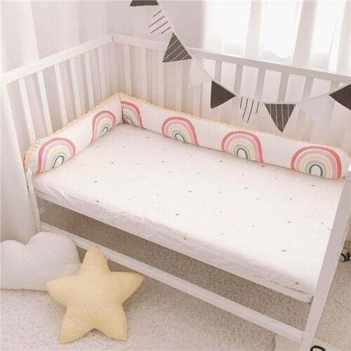 180cm Baby Bed Bumpers Cotton Velvet Pillow Cushion Bumper Infant Crib Protector Washable Cot Bumper Bedding Newborn Room Decor