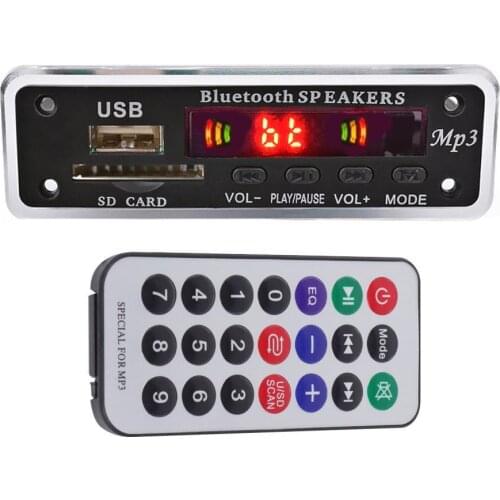 Wireless Bluetooth 5.0 Car Speaker Radio Security Digital Card MP3 WMA Decoder Module Support USB SD AUX FM Audio Radio Module