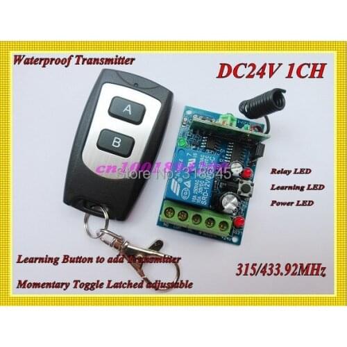 DC24V Entry Lock Door Access Remote Control System Electric Control Lock Remote Controller Waterproof Transmitter 315/433MHZ