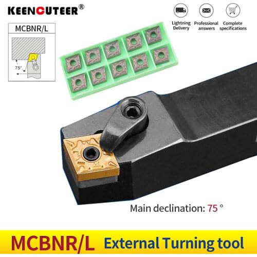 1pc MCBNL2020K12 MCBNR2020K12 MCBNR2525M12 External Turning Tool Holder CNMG Carbide Inserts MCBNR/L Lathe Cutting Tools Set