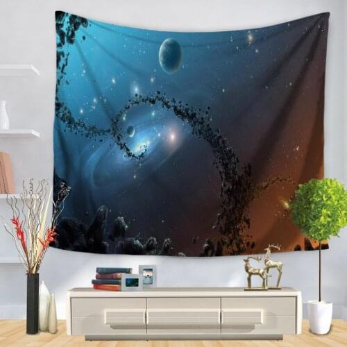 Home Decorative Wall Hanging Carpet Tapestry Rectangle Bedspread Universe Planet Stars Starry sky Pattern GT1186