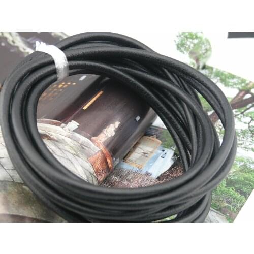 6 Colors Avail. --5 Yards 5.0mm Solid Round Real/Geunine Cowhide Leather Jewelry Cord/Strip Best for Necklace Bracelet Making