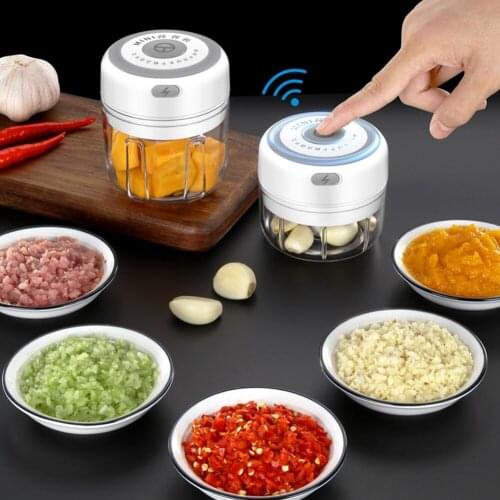 Electric Garlic Masher Cutter Durable Sturdy Vegetable Kitchen Tools Grinder Fresh Chili Shredder USB Garlic Crusher
