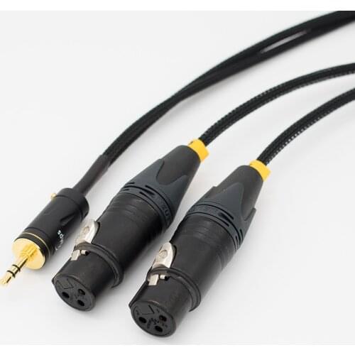 HIFI 3pin 2 XLR Female to 3.5mm 1/8'' TRS Male Plug Stereo Audio Cable Adapter Using mogami 2944 neutrik plug