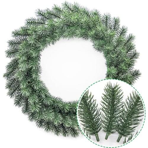 24PCS Christmas wreath material artificial plant wedding decoration flower wreath home decoration DIY pine needle christmas tree