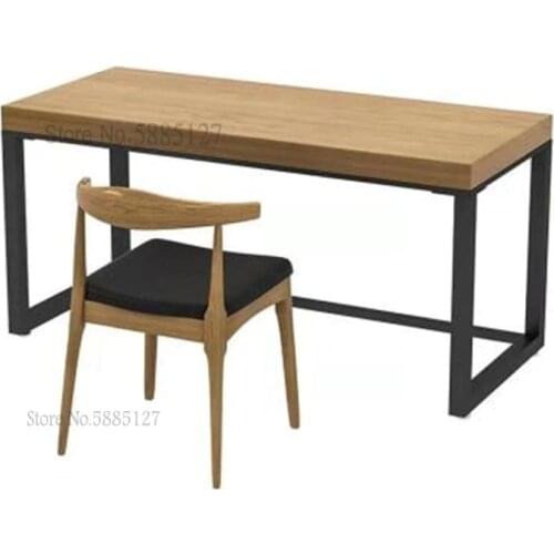 Solid Wood Desktop Computer Desk Simple Modern Desk Home Bedroom Writing Desk Single Log Desk And Chair Combination