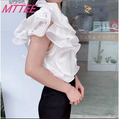 Summer Fashion Korea Tops Women Ruffles T Shirt Short Sleeves Tops Feamle Summer Tee Casual Women T Shirts Basic Tops Plus Size