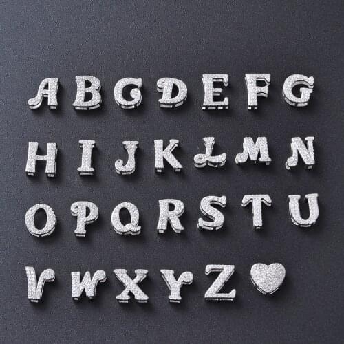 LIAMTING New Arrival 925 Sterling Silver 26 English Letters Charms Necklaces White Cubic Zirconia Pendant Chains Jewelry VA269