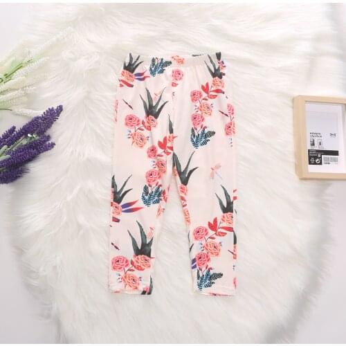 Hot sale spring and autumn kids Floral clothing boys girls cotton trousers baby pants