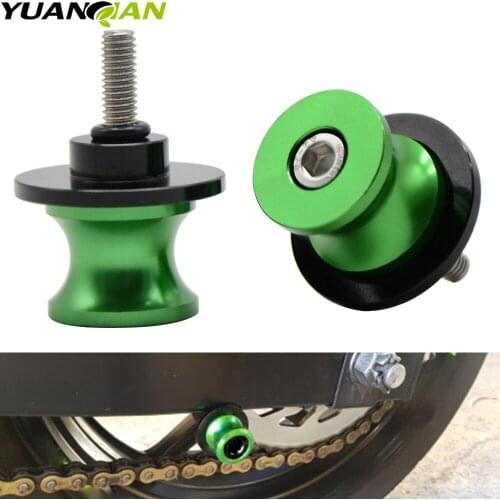 Motorcycle 10mm Swingarm Sliders Spools Green For KAWASAKI Ninja ZX6R ZX7R ZX9R ZX10R ZX12R ZX14R Z1000 Z750 ZZR600 ZRX1100