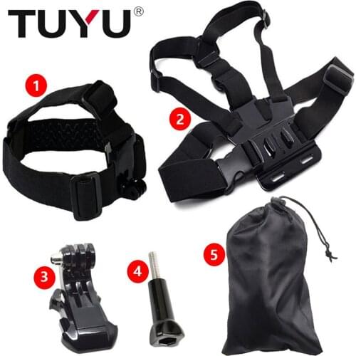 TUYU Camera accessories Set for Gopro Hero 6 5 4 SJCAM SJ4000 Xiaomi YI 4K Eken H9R H8r Sports Camera Adjustable chest strap