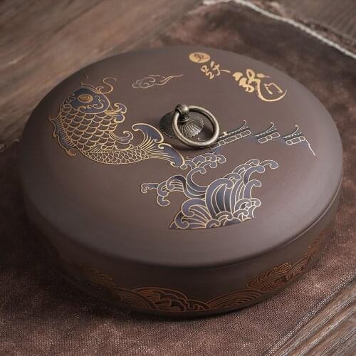 2020 New Purple Sand Ceramic Tea Cake Cans Container For Kitchen Organizers Household Coffee Sugar Storage Box Tea Jars 1 Piece