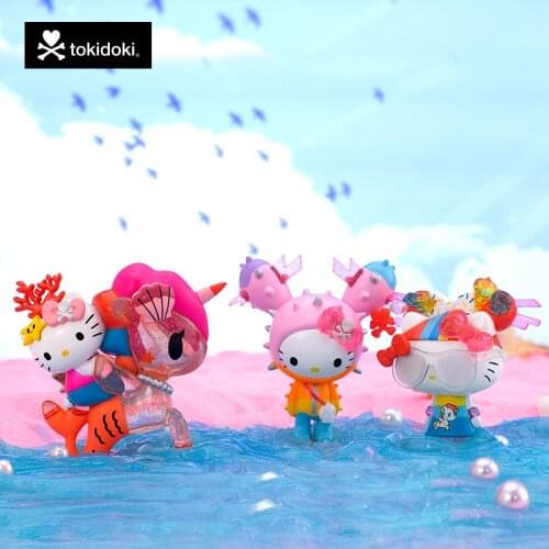 Genuine Tokidoki X Hello Kty Unicorno Limited Suit Cute Action Figure Ornament Girl Gifts