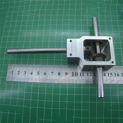 90 Degree Commutator Bevel Gearbox Speed Reducer Transmission Ratio 1:1 Dual Output Shaft 8mm 10mm Accessories