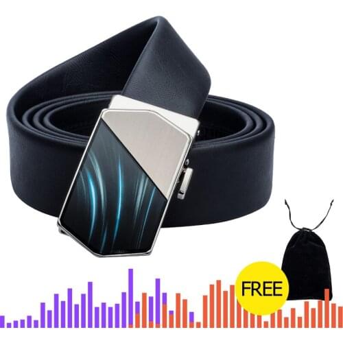 Luxury Leather Belt Men Alloy Automatic Buckle Men Belt Cinturon Hombre Business 3.5cm Width Mens Belt Black Male Strap DiBanGu