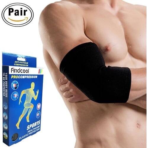 Elbow Brace Compression Sleeve (1 pair) Middle Arm Support Elbow Sleeve for Reduce Pain and Promotes Recovery