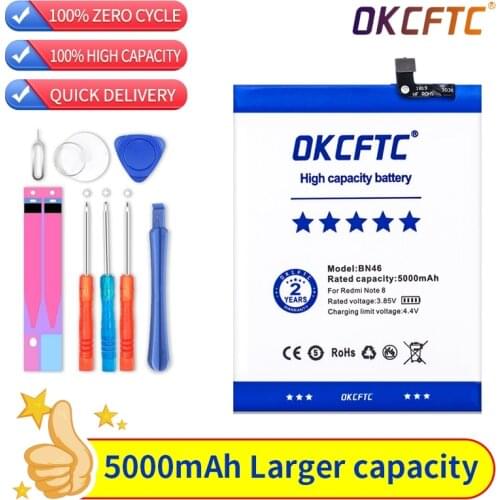 Replacement Battery BN46 For Xiaomi Redmi Note8 Note 8T 8 Redmi 7 Redmi7 Note 6 Note6 Rechargeable Phone Battery 5000mAh