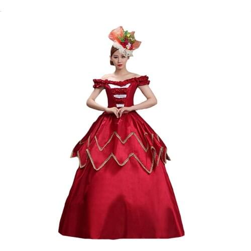 Medieval Cosplay Costumes Women Halloween Carnival Middle Ages Stage Performance Gothic Retro Court Victoria Dress