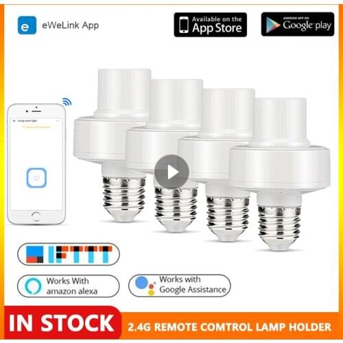 Tuya WiFi Smart Light Bulb Adapter E27 LED Lamp Holder Base AC100-240V Works With Smart Life App Voice Control Alexa Google Home