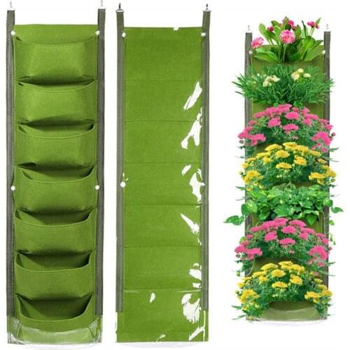 Pockets Vertical Hanging Planter Thickened Black Wall Garden Vegetable Living Garden Bag Seedling Wall Hanging Plant Growing Bag