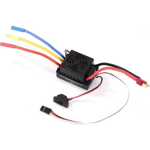 60A Waterproof Brushless ESC Electric Speed Controller with 2-3S Lipo 5.8V/3A BEC for 1/10 RC Car
