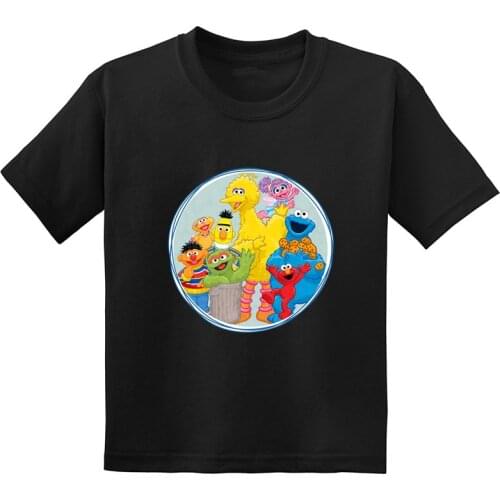 The Sesame Street Cookie Monster and Elmo Cartoon Funny Kids Tshirt Summer Cute Children Clothes Cotton Baby Boys Girls T-Shirts